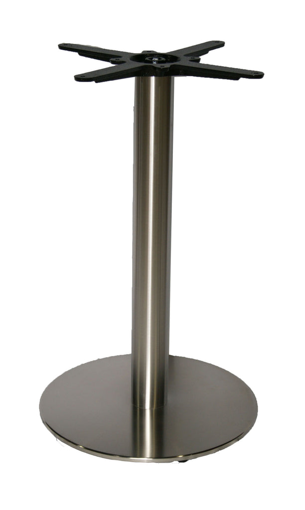 T23 Horizon Single Pedestal S.Steel Rd - Contract Table