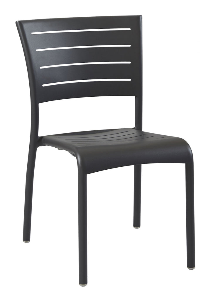 Monaco Metal Stacking Chair Dark Grey